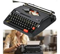 Machine à écrire Manuelle Vintage des années 1980 Machine à écrire rétro Portable Anglaise Machine à écrire mécanique Classique au Charme nostalgique pour écrire(Black)
