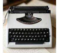 Machine à écrire Manuelle Vintage Machine à écrire mécanique Portable à l'ancienne Décoration de Bureau rétro Classique pour écrire des Lettres et des Notes(White)