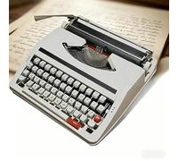 Machine à écrire mécanique Vintage des années 1980 Machine à écrire mécanique rétro sans Fil Clavier rétro sans Fil pour l'écriture créative(White)