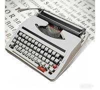 Machine à écrire Vintage de 1980 Machine à écrire Manuelle Portable Classique Clavier mécanique rétro Anglais Machine à écrire nostalgique à l'ancienne(White)