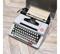 Machine à écrire vintage - Machine à écrire manuelle rétro pour écrire dans les profondeurs de la jungle - Clavier blanc cassé/noir, idéal pour les auteurs