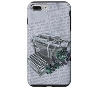 Machine à écrire Vintage Manuelle Art Floral Journal Gris dactylographie Coque pour iPhone 7 Plus/8 Plus