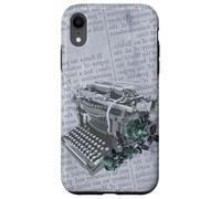Machine à écrire Vintage Manuelle Art Floral Journal Gris dactylographie Coque pour iPhone XR