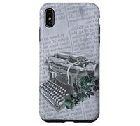Machine à écrire Vintage Manuelle Art Floral Journal Gris dactylographie Coque pour iPhone XS Max