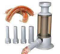 Machine à emballer manuelle pour saucisses - Machine à emballer manuelle à remplissage facile et rapide non collant, machine de remplissage verticale pour viande, 4 tubes faits à la main, équipement