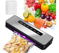 Machine à emballer sous vide 5 en 1, machine à emballer sous vide, automatique, pour aliments, sous vide pour aliments secs et humides, jusqu'à 8 fois plus longtemps frais, avec 30 sacs sous vide
