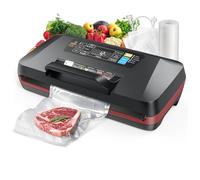 Machine à emballer sous vide 95 kPa pour aliments, automatique avec double thermoscellage de 12 mm, modes 10 en 1, cutter et sac de rangement intégrés, comprend 1 rouleau et 10 sacs prédécoupés