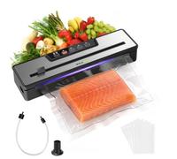 Machine à emballer sous vide alimentaire 80 kPa puissante aspiration 6 en 1 multifonction rapide et compacte pour le rangement de la cuisine avec modes sec/humide et accessoires de tube, cutter