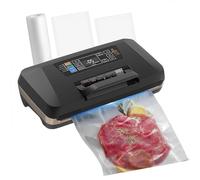 Machine à emballer sous vide alimentaire, 85 kPa, entièrement automatique, avec 1 rouleau de sac et 10 sacs prédécoupés, poignée facile à verrouiller, système d'étanchéité puissant de 30 cm de long