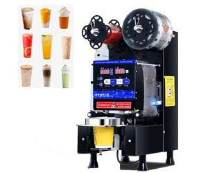Machine à emballer sous vide entièrement automatique pour thé à bulles, 500 à 650 tasses par heure, scellant alimentaire de table pour smoothies, café et plus encore, blanc, 110 V