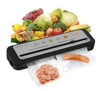 Machine à emballer sous vide MegaWise | Nouvelle version 2025 | Puissance d'aspiration de 80 kPa | Sacs et coupe-aliments inclus (Gris)