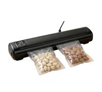 Machine à emballer sous vide portable, pour le stockage sec et humide avec 50 sacs sous vide, système hermétique avec indicateur LED, pour pain, noix, repas et produits (noir)