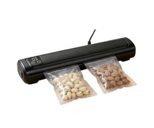 Machine à emballer sous vide portable, pour le stockage sec et humide avec 50 sacs sous vide, système hermétique avec indicateur LED, pour pain, noix, repas et produits (noir)