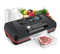 Machine à emballer sous vide pour aliments améliorée 230 W 95 kPa - Scellant alimentaire 10 en 1 avec double joint thermique, poignée ergonomique, cutter intégré, tuyau et sacs (1 rouleau + 10