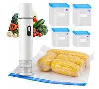 Machine à emballer sous vide pratique, petite taille, avec 20 sacs sous vide, aspiration puissante, 60 KPa, portable, compacte et légère, pour la cuisine, le camping, les voyages et la conservation