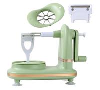 Machine à éplucher les fruits, trancheuse à poire manivelle avec base ventouse antidérapante, machine éplucher multifonction pour outil de cuisine domestique, vert clair.