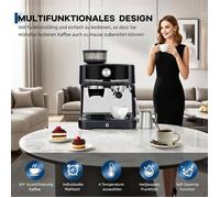 Machine à espresso - LUNSY - Extraction à 15 bars - Broyeur à café intégré - 30 niveaux de réglage - Buse vapeur