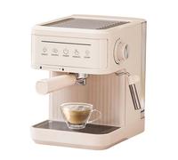 Machine à Espresso Manuelle avec Mousseur à Lait, Machine à Cappuccino 20 Bars, Réservoir d'Eau Amovible de 1,6 L, Beige