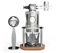 Machine à Espresso Manuelle Pneumatique, Machine à Café Portable avec Manomètre de Pression 1-16 Bar, Cafetière de Voyage Professionnelle en Acier Inox pour Camping, Randonnée et Maison(51mm)