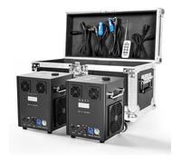 Machine à Etincelle Froide - JAJALUYA Feu d'artifice Froid 1300W - Machine à Fumée Pack de 2 Noir Avec Flight Case et écran LCD