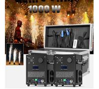 Machine à Etincelle Froide - UKING- 1000W Feu D'Artifice Froid DMX avec Écran LCD, Machine à Fumée pour Mariage Pack De 2 Noir