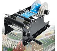 Machine à étiqueter - Imprimante d'étiquettes adhésives manuelle pour canettes et bouteilles - Dispositif de collage de taille réglable pour une application efficace
