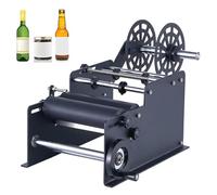 Machine à étiqueter manuelle ronde semi-automatique pour bouteilles et canettes, vitesse réglable 20-50 étiquettes/min, convient pour les longueurs d'étiquettes 10-300 mm et les largeurs 10-130 mm
