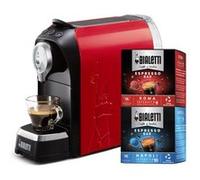 Bialetti Super, Machine à café expresso pour Gélules en aluminium, 32 Gélules incluses, Rouge