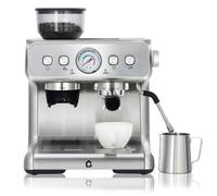 Machine à expresso broyeur intégré 15 bars, 30 moutures, mousseur à lait, manomètre, réservoir 2,8 L, acier inoxydable