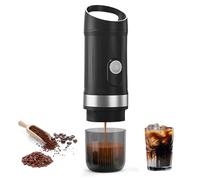 Machine à expresso électrique portable, machine à café de voyage, camping, machine à café de voiture 12 V avec auto-chauffage, rechargeable, auto-chauffante de 3 à 5 minutes, café moulu, pour camping,