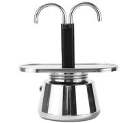 Machine à expresso, machine à expresso sur cuisinière en acier inoxydable double bec de 2 tasses, facile utiliser, préparation du café rapidement, pour la cuisine de camping en plein air la ma