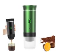 Machine à Expresso Portable, Auto-Chauffante en 4 à 6 Minutes, Cafetière Portable 3 en 1 Pour Petites ou Grandes Capsules Et Café Moulu, Grande Batterie Pour Jusqu’À 50 Tasses, JZRRSLUHK, Vert