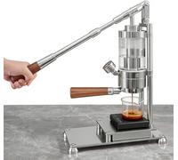 Machine à expresso portable - Machine à café pressée à la main avec poignée en bois pour des cappuccinos et lattes parfaits n'importe où