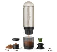 Machine à expresso portable, rechargeable, électrique, 12 V, chauffe en un clic, cafetière automatique, compatible avec les capsules NS et le café moulu pour le camping, les voyages, à la maison