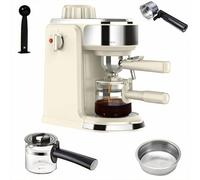 Machine à expresso semi-automatique avec pompe à pression de 20 bars et contrôle précis de la température à 92 °C, bac d'égouttement amovible et buse vapeur pour latte art