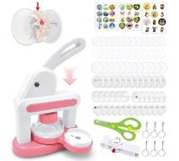 Machine à fabriquer des boutons, 55 mm et 35 mm, machine à poinçonner les badges, kit de fabrication de broches avec 36 boutons (6 aimants), 6 porte-clés, coupe-cercles et ciseaux