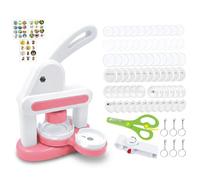 Machine à fabriquer des boutons, 55 mm et 35 mm, machine à poinçonner les badges, style 1, fabriquer des boutons pour badges avec 36 pièces (6 aimants), 6 porte-clés, coupe-cercles et cisea