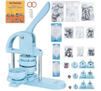 Machine à fabriquer des boutons Buttonmaker - Pinmaker 3 en 1 25/32/58 mm - 300 pièces de boutons - Livre magique Panda - Cadeaux DIY pour enfants - Set de perforation avec poignée en forme d'arc