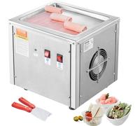 Machine à faire des rouleaux de glace frits, poêle de 28 x 24 x 2 cm pour faire frire de la glace, machine à glace avec compresseur et 2 racloirs, pour faire de la glace, du yaourt glacé et des roulea