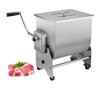 Machine à farcir la viande manuelle de grande capacité, en acier inoxydable avec conception rotative, idéale pour une utilisation en cuisine dans la transformation du poulet et du bœuf.