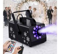 Machine À Flocons De Neige Artificiels 900 W, 9 LED, 15 Couleurs Déclairage, Double Poignée Et Télécommande, Portée De Projection 3-5 M, Portée De La Télécommande 8-10 M, Les Mariages