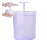 Machine à fouet pour le visage - Création de mousse riche, forme cylindrique, taille compacte, bouton poussoir manuel + trous de mélange d'air, polymère lavable incassable | Parfait facile pour un net