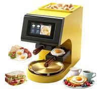 Machine à frire les œufs automatique commerciale, machine à omelettes 4000 W avec écran tactile et œufs auto-séparables, 110 œufs/heure, séparation automatique des coquilles, for restaurants(Yellow)