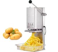Machine à frites commerciale, éplucheur de pommes terre électrique, épaisseur réglable 3 à 10 mm,achèvement rapide en 5 secondes, 1 bouton for faire des frites, corps acier inoxydable