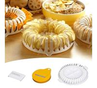 Machine à frites pour micro-ondes - Sans huile - Avec guide de recettes - Plastique transparent et jaune - 23 x 20 cm - Ustensile de cuisine pour collations de légumes maison (blanc)