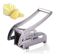 Coupe-Frites Professionnel en Acier Inoxydable, Trancheuse Manuelle avec 2 Grilles Interchangeables (36/64 Cellules), Base Antidérapante, Dimensions 26x8,8x7,7cm