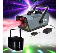 Machine à fumée 1200W 6 LEDs RVB - Party Light & Sound FOG1200LED + Derby Kolor LytOr