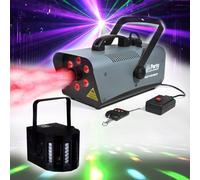 Machine à fumée 1200W 6 LEDs RVB - Party Light & Sound FOG1200LED + Derby Kolor LytOr
