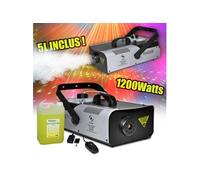 Machine à fumée 1200W capacité 2L + télécommandes et étrier + 5L de liquide FLASH FLM1200