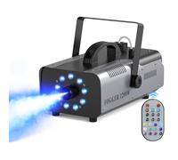Machine à Fumée 1200W Machine à Brouillard 9 RGB LED Lumières Contrôlables en Couleur avec Télécommande pour Fête Spectacles Mariage Bar Club Scène Halloween